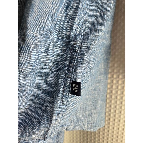 GAP Womens Top Size M Blue Linen Blend Long Sleeve NWT Fall Winter Work Career - Picture 4 of 7